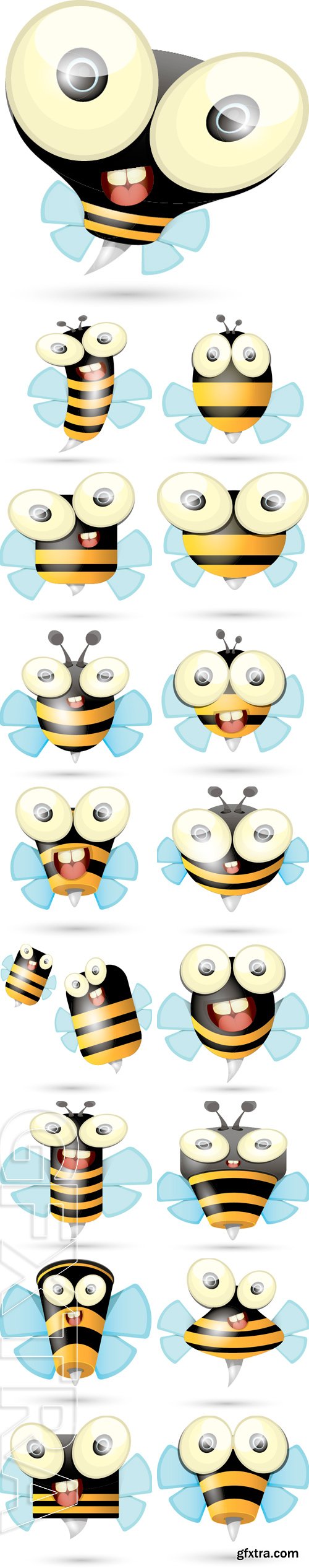 Stock Vectors - Cartoon cute bright baby bee. vector illustration