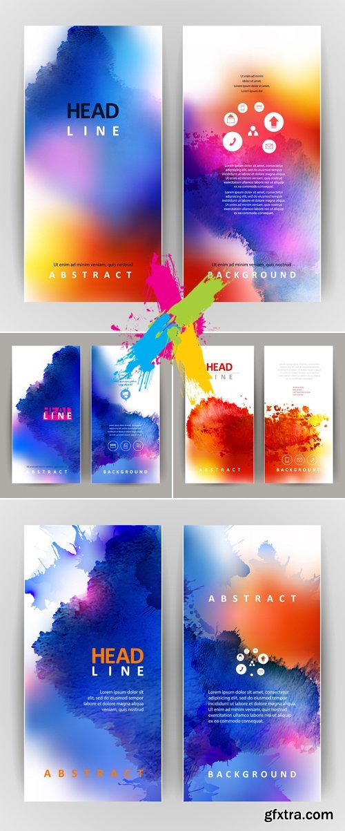 Abstract Watercolor Banners Vector