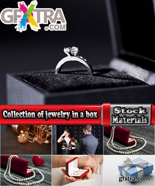 Collection of jewelry in a box jeweler exhibition showcase ring chain necklace 25 HQ Jpeg
