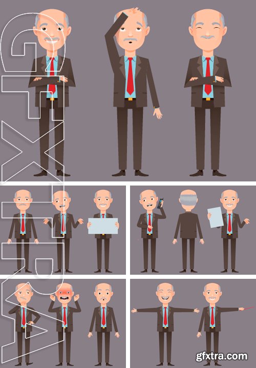 Stock Vectors - Business mature man character cartoon vector