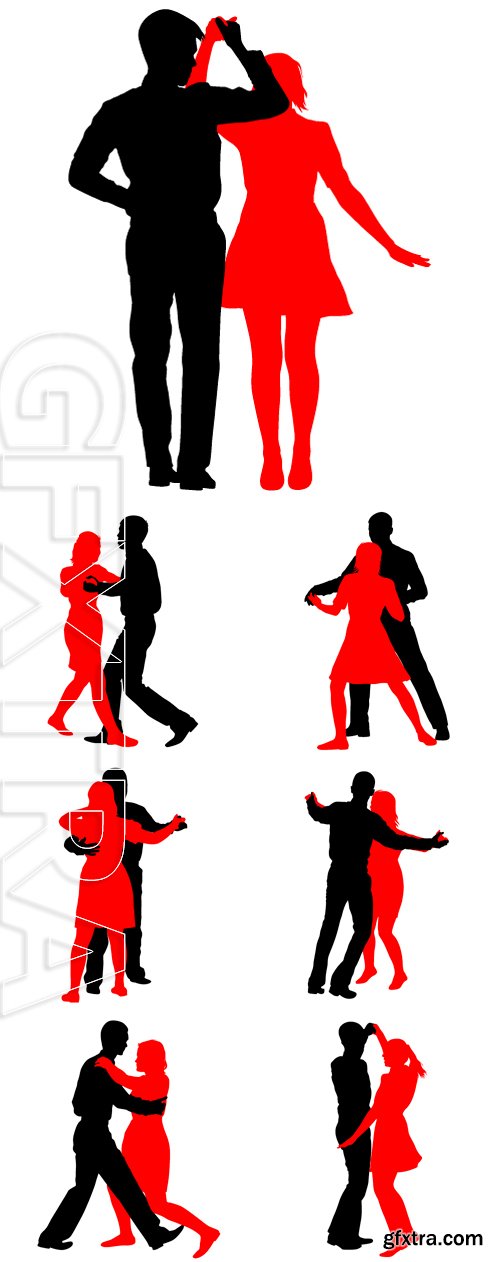 Stock Vectors - Silhouettes Dancing on white background. Vector illustration
