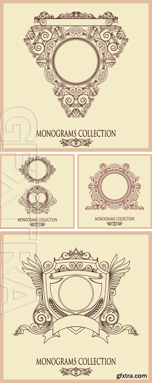 Stock Vectors - Monogram collection. Vector illustration of a pattern monogram