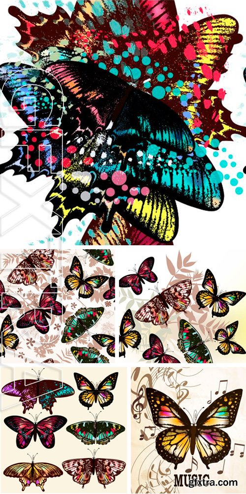 Stock Vectors - Collection of vector realistic butterflies for design