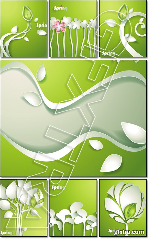 Abstract paper plants - Vector
