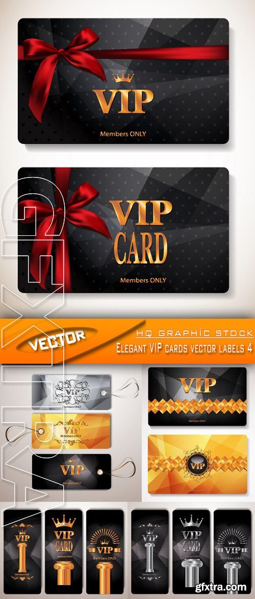 Stock Vector - Elegant VIP cards vector labels 4