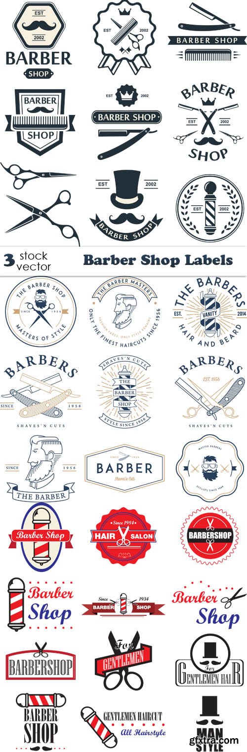 Vectors - Barber Shop Labels