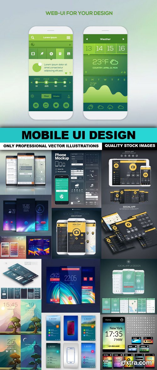Mobile UI Design - 15 Vector