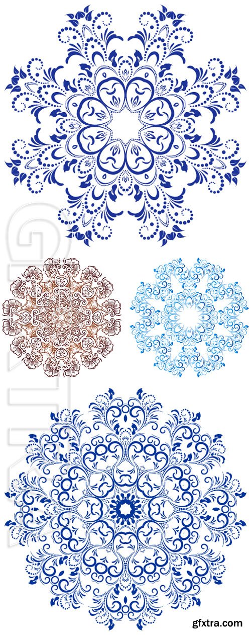 Stock Vectors - Circular floral ornament . Mandala, vintage vector banner frame card for text, invitations