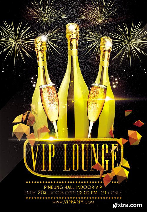 Vip Lounge Flyer PSD Template + Facebook Cover