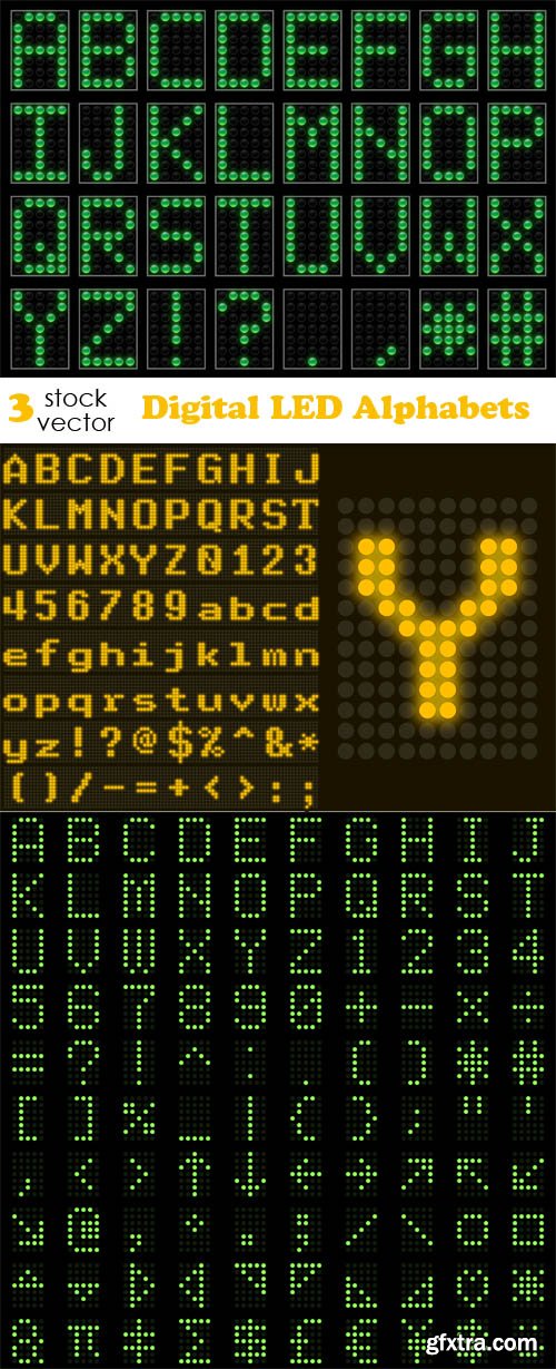 Vectors - Digital LED Alphabets