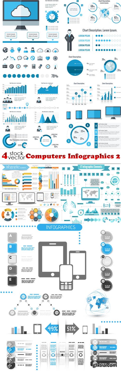 Vectors - Computers Infographics 2
