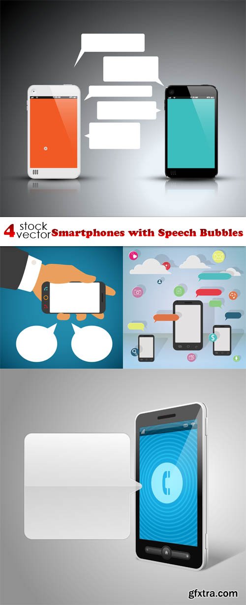 Vectors - Smartphones with Speech Bubbles