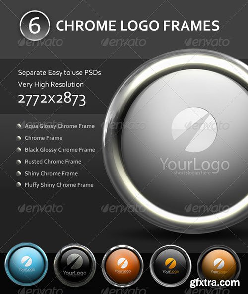 GraphicRiver - 6 Chrome Logo Frame Mockups