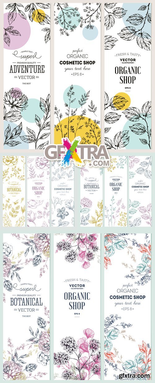 Botanical Banners Vector