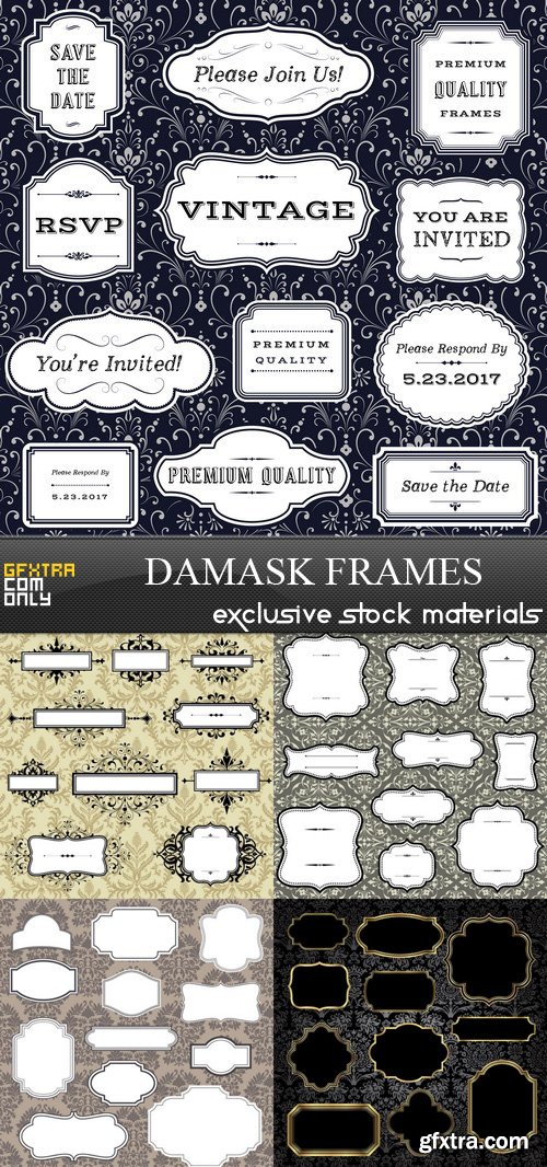 Damask Frames - 5xEPS