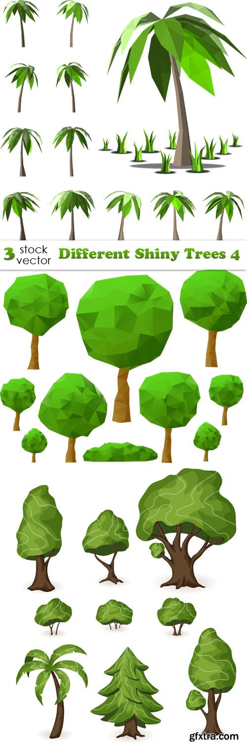 Vectors - Different Shiny Trees 4