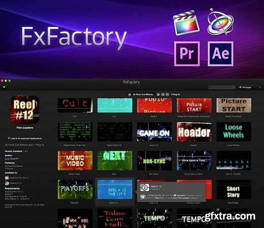 FxFactory Plugins v5.0 for Final Cut Pro X, After Effects, Premiere Pro & Motion 5 (Mac OS X)
