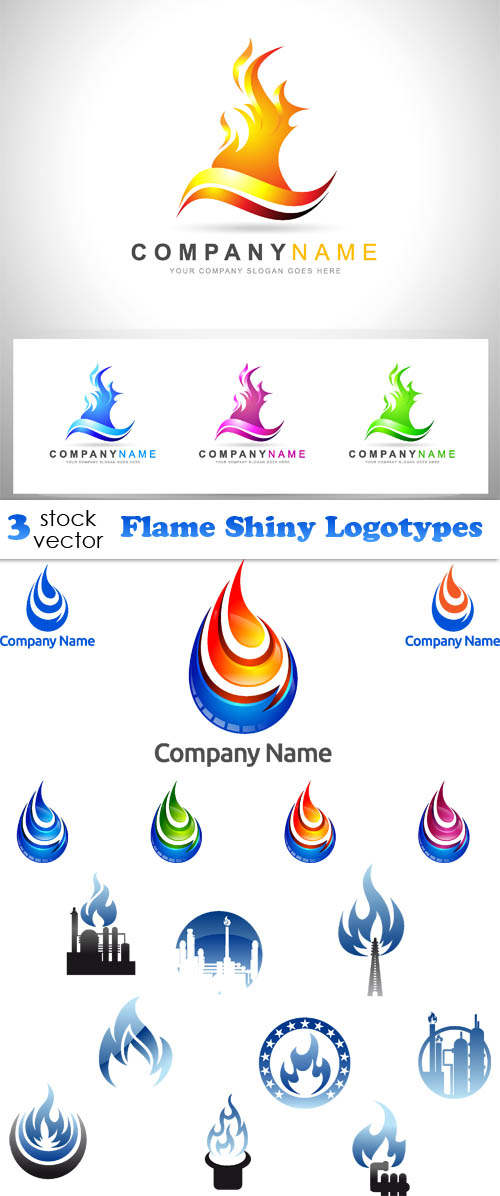 Vectors - Flame Shiny Logotypes