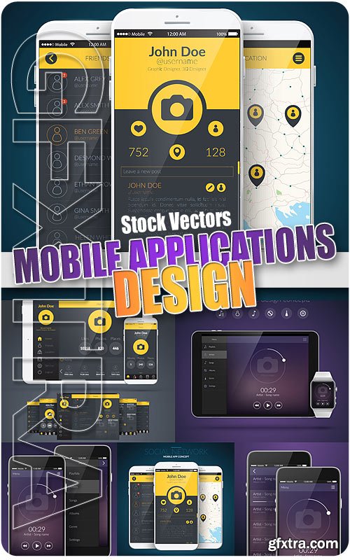 Mobile application design - Stock Vectors