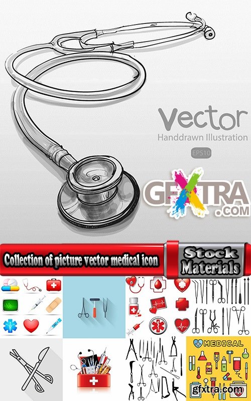 Collection of picture vector medical icon medical tool infographics 25 EPS