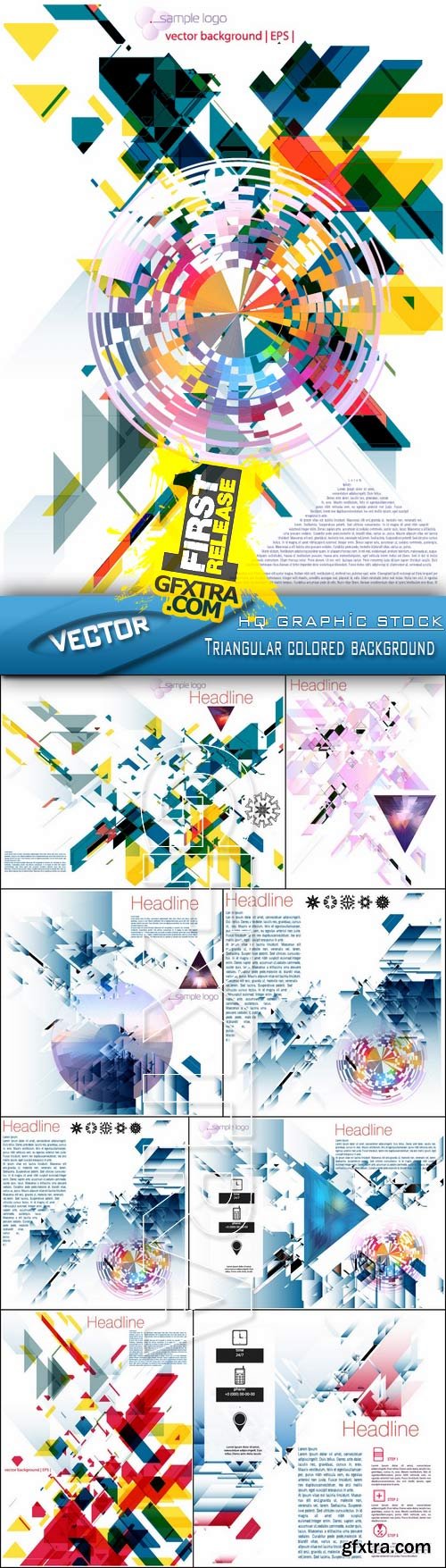 Stock Vector - Triangular colored background