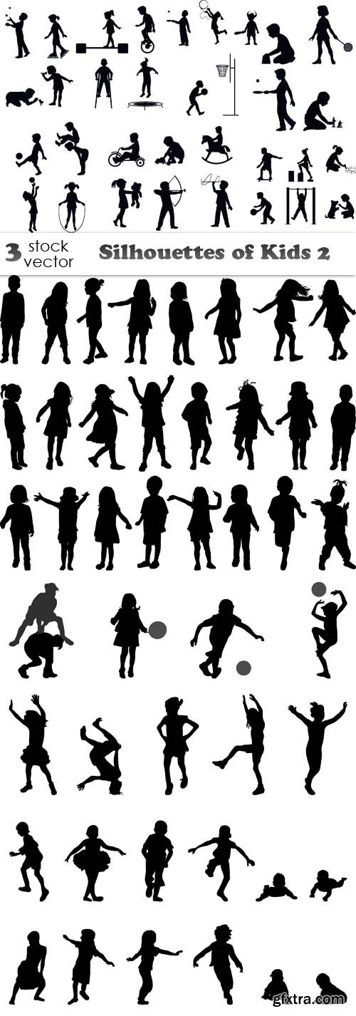 Vectors - Silhouettes of Kids 2