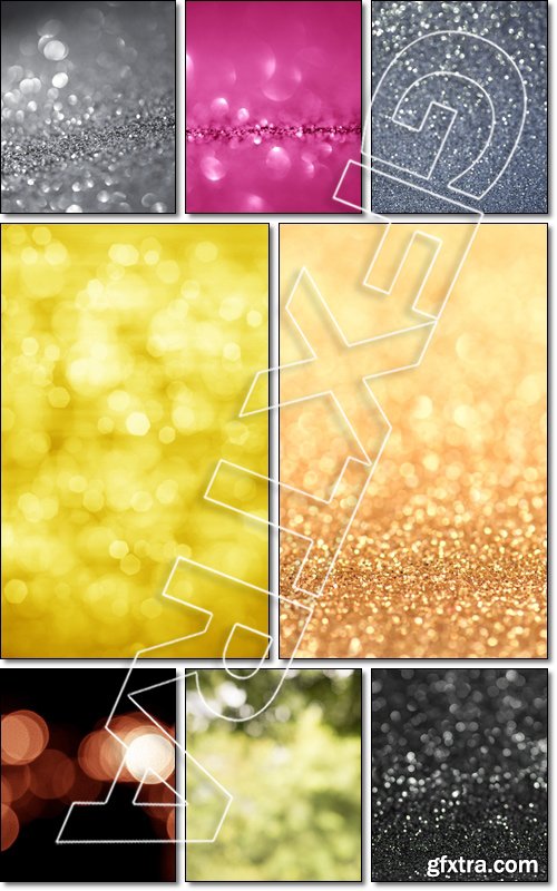 Abstract & Festive background with bokeh defocused lights - Stock photo