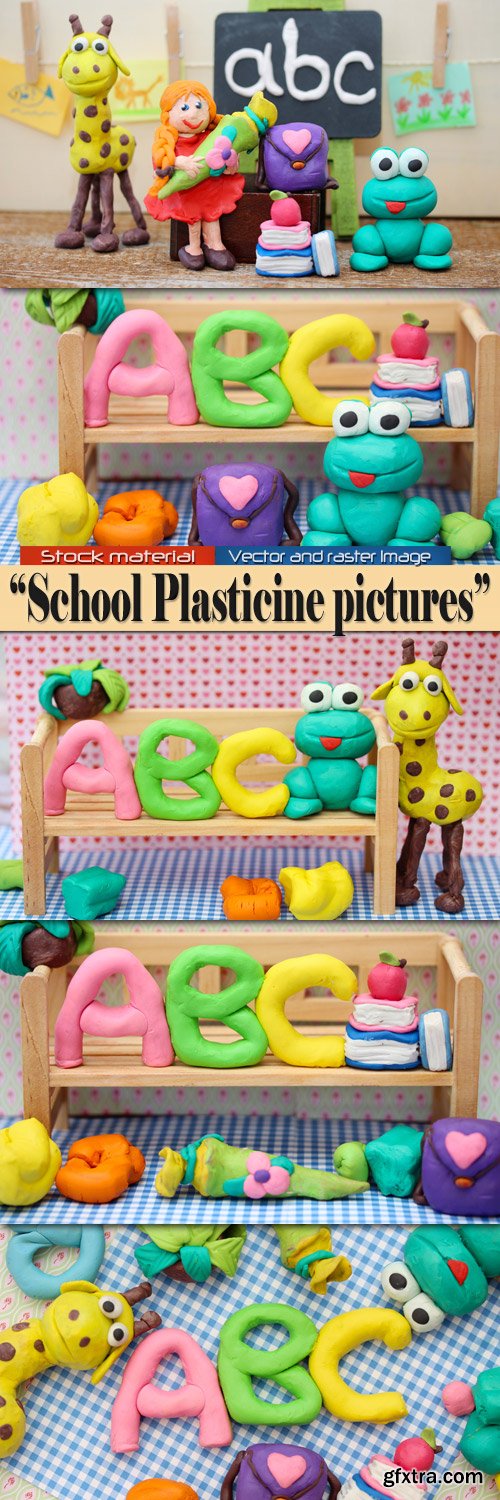 School plasticine pictures