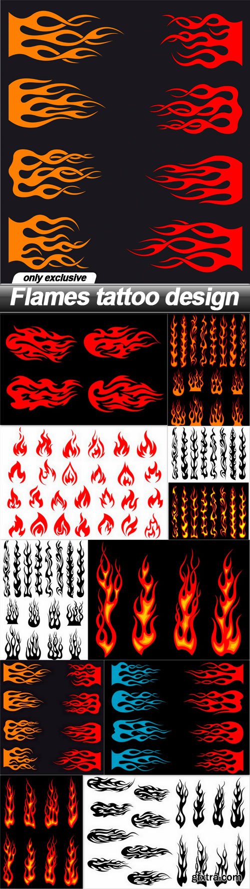 Flames Tattoo Design 10xEPS