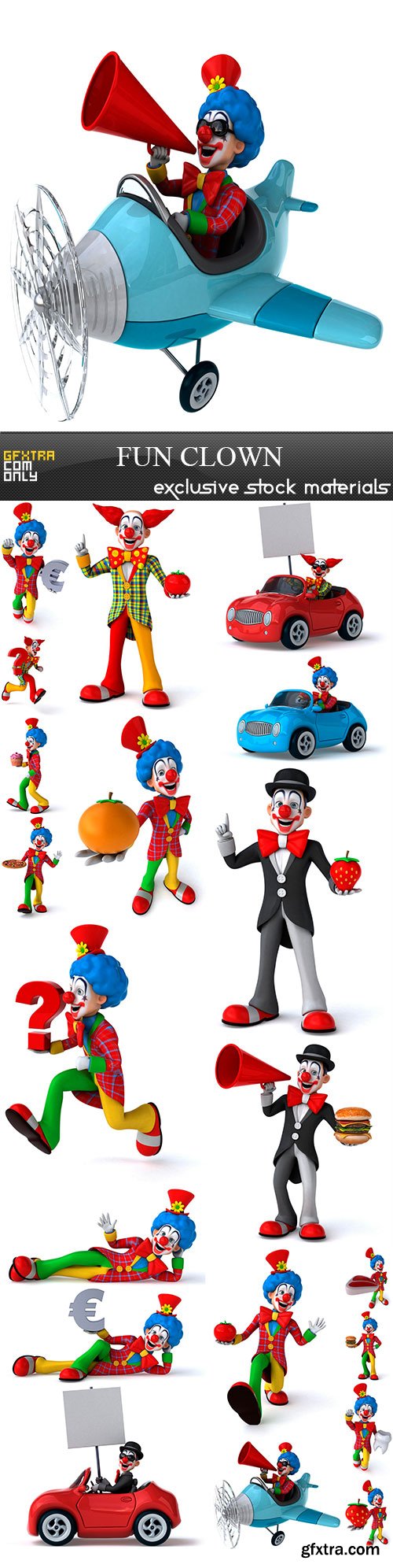 Fun Clown 3D Renders 20xJPG