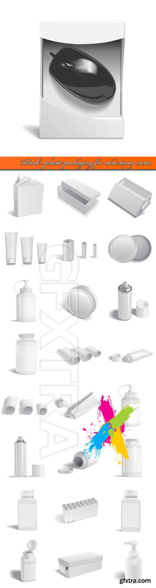 Blank plastic packaging for advertising vector