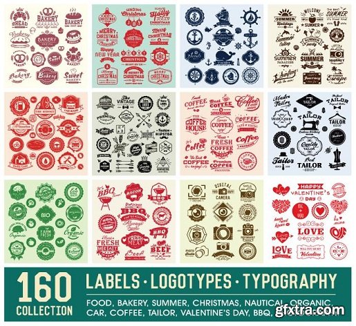 160 Labels and Logotypes design set