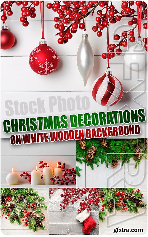 Chrismas on white wooden backgrounds - UHQ Stock Photo