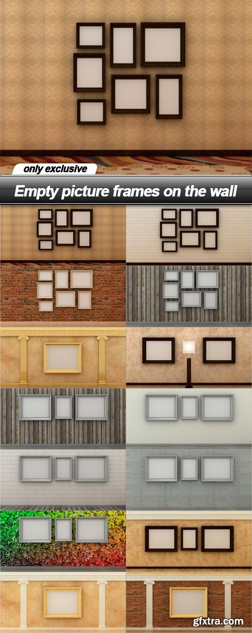 Empty picture frames on the wall - 14 UHQ JPEG