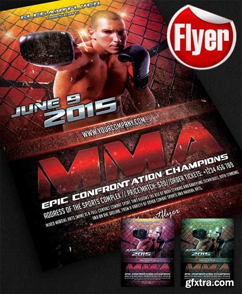 MMA Flyer Template + Facebook Cover