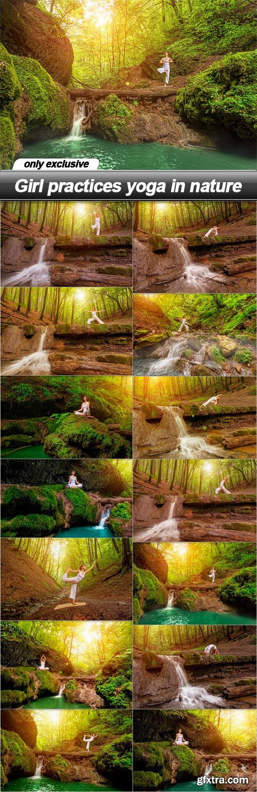Girl practices yoga in nature - 14 UHQ JPEG