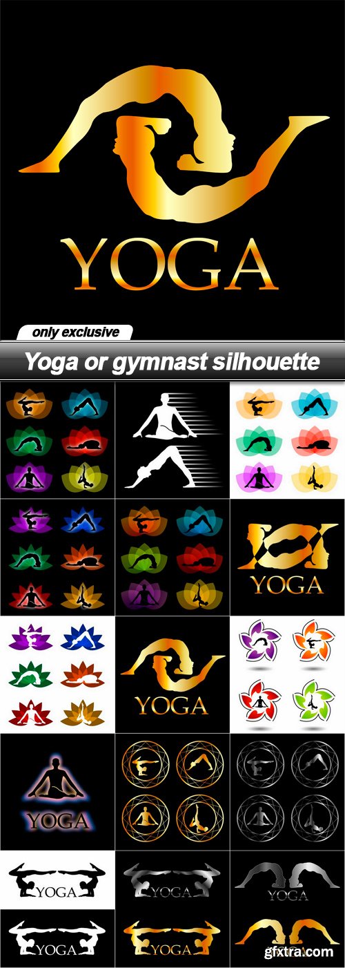 Yoga or gymnast silhouette - 15 EPS