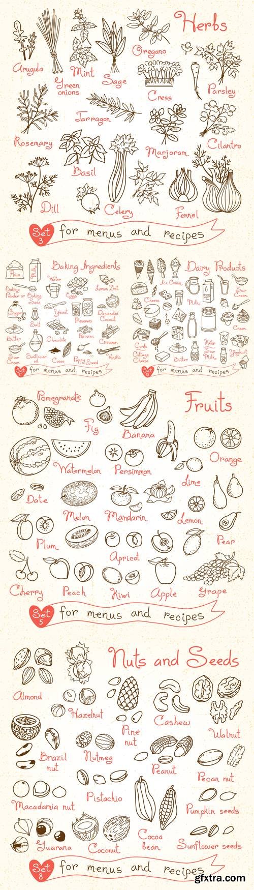 Hand Drawn Food Icons Vector