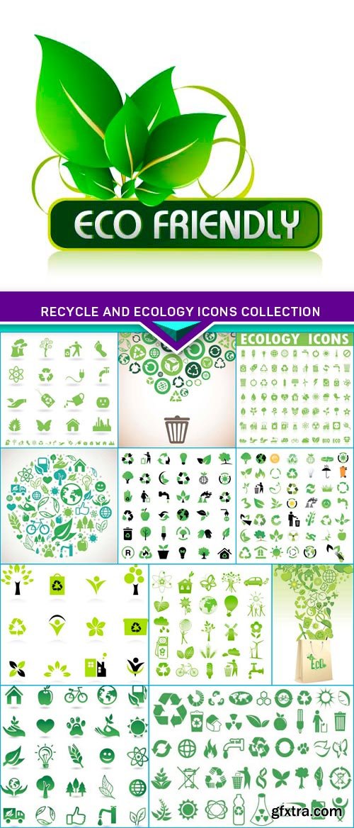 Recycle and ecology icons collection 12x EPS
