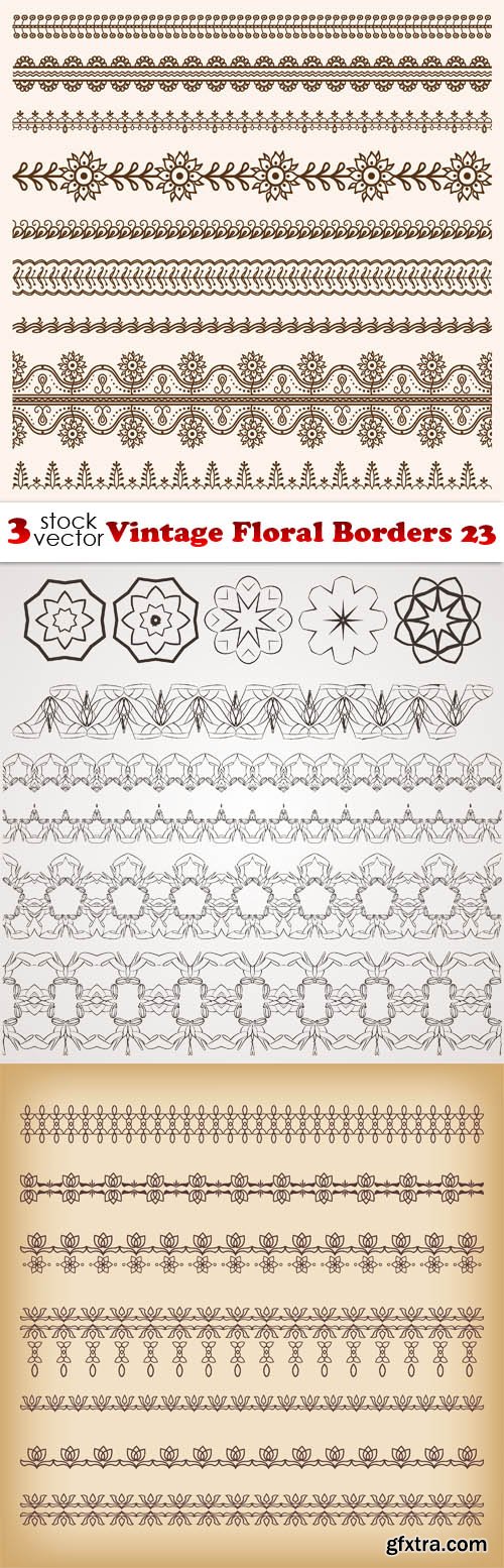 Vectors - Vintage Floral Borders 23