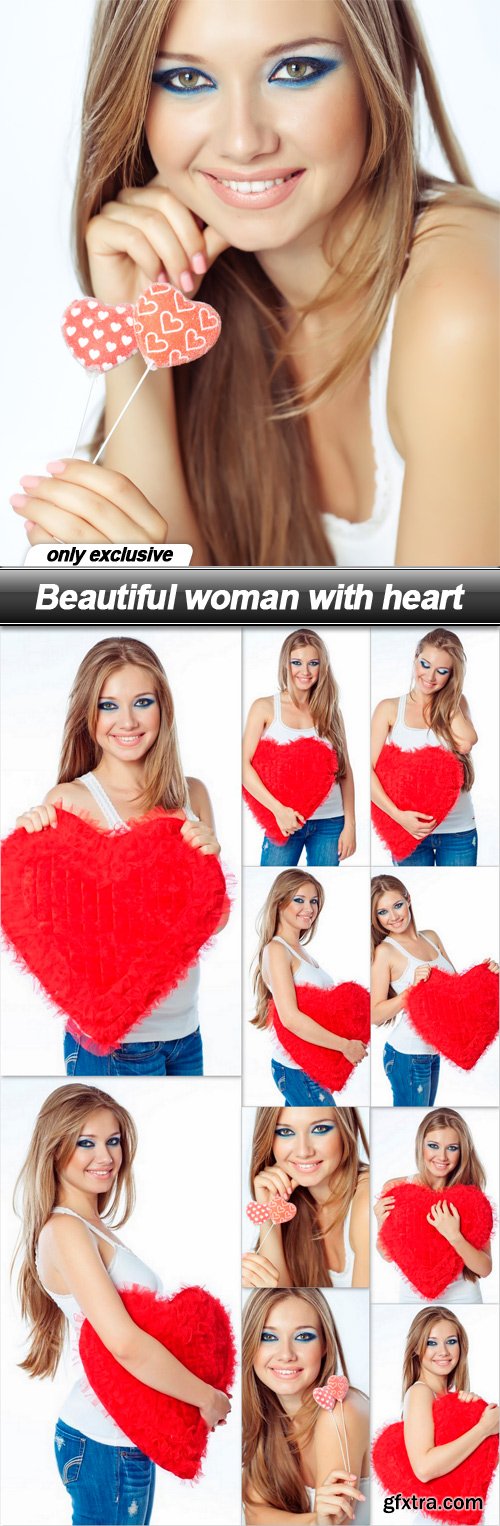 Beautiful woman with heart - 10 UHQ JPEG