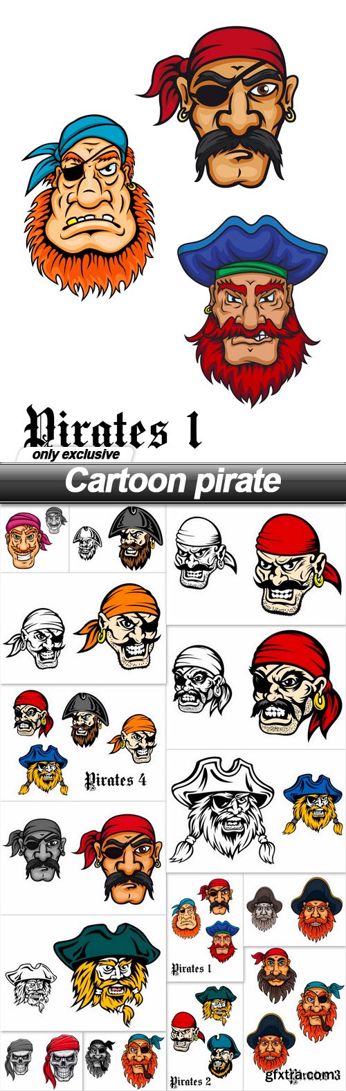 Cartoon pirate - 15 EPS