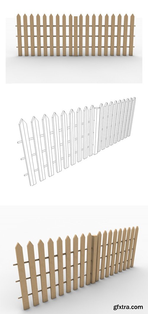 3dOcean - Realistic garden fence low poly model 981036