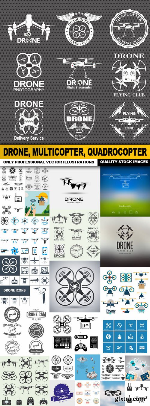Drone, Multicopter, Quadrocopter - 25 Vector