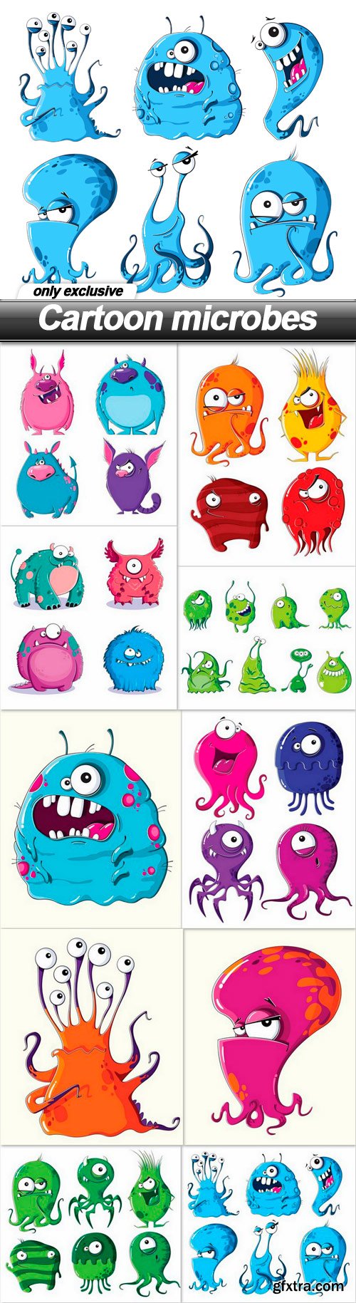 Cartoon microbes - 10 EPS