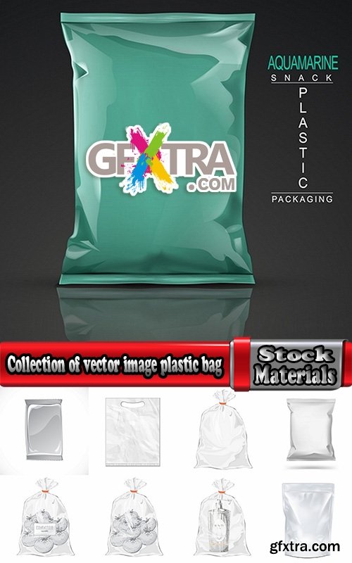 Collection of vector image plastic bag packing box 25 EPS