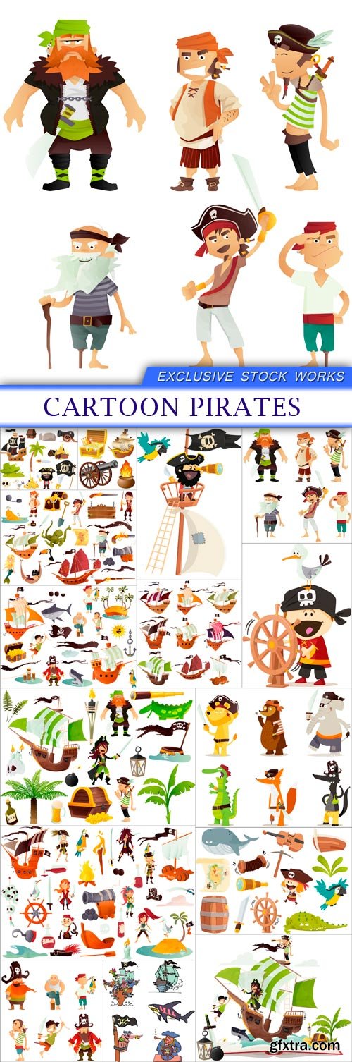 cartoon pirates 15X EPS