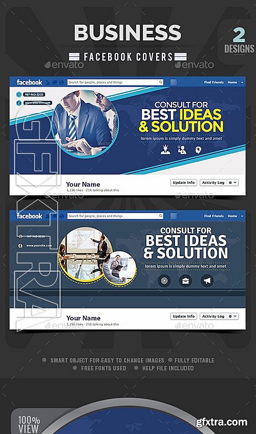 GraphicRiver - Business Facebook Facebook Covers - 2 Designs 11455081