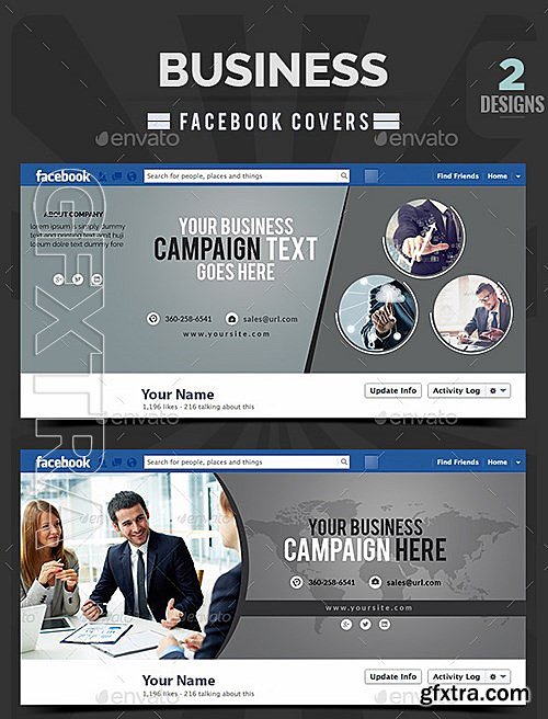 GraphicRiver - Business Facebook Facebook Covers - 2 Designs 10907244