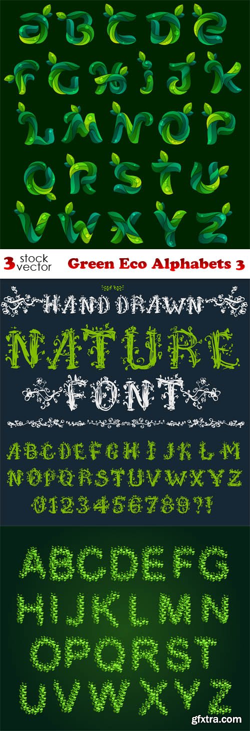 Vectors - Green Eco Alphabets 3